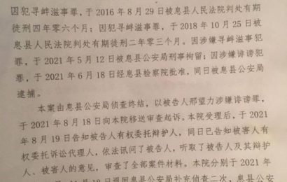 河南省信阳维权人士邢望力涉嫌“诽谤罪”一案庭审纪实