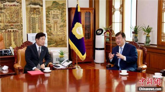 中国驻韩国大使邢海明会见韩国国会议长金振杓